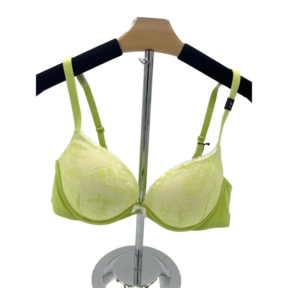 Victoria's Secret 111060802 Body By Victoria Push Up Bra Green Lace 38B New